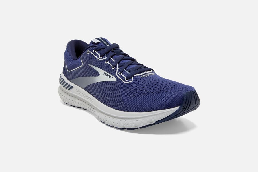 Brooks Transcend 7 Road Running Shoes Mens Navy/Silver 540283-RWK